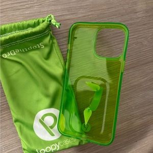 Lime green iPhone 12 pro max loopy case